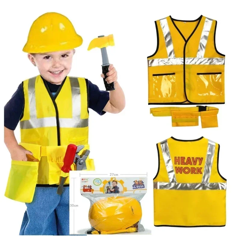 Kids Toys Play - Kostiumy robotnika budowlanego dla chłopców, ubranka