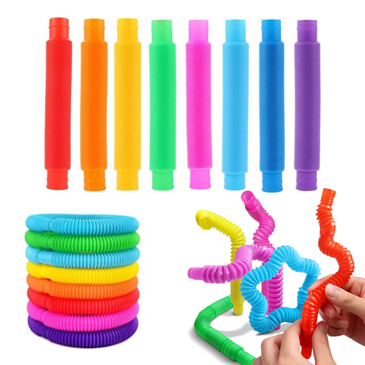 Kids Toys Youtube - 10-30 SZTUK Kolorowych Teleskopowych Rurek Zabawki