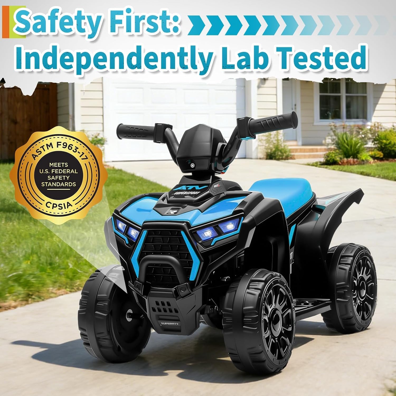 Niebieski dziecięcy quad ATV 6 – Kids Toys Quad recenzja i cena